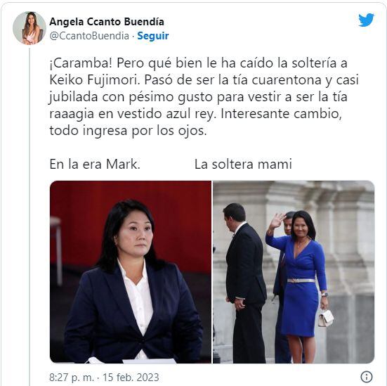 Look de Keiko Fujimori despertó una serie de elogios.