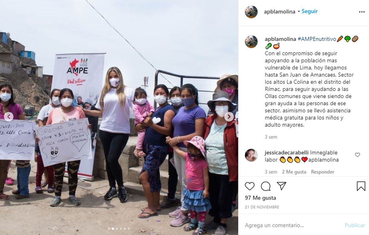Sofía Franco cumpliendo su labor como primera dama de La Molina. (Foto: Álvaro Paz de la Barra / Instagram)