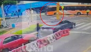 Cámara capta choque entre bus y unidad del Corredor Azul en Lince
