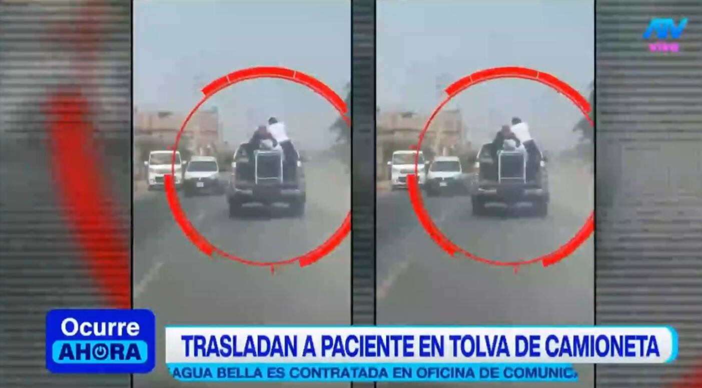 En Ferreñafe, una paciente fue trasladado en la tolva de una camioneta.