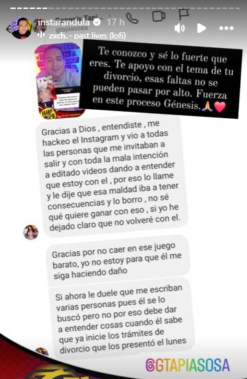 Mensaje de Génesis Tapia