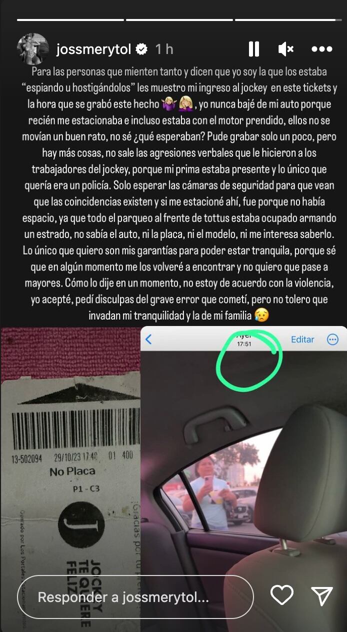 Jossmery Toledo presenta prueba de ingreso a CC