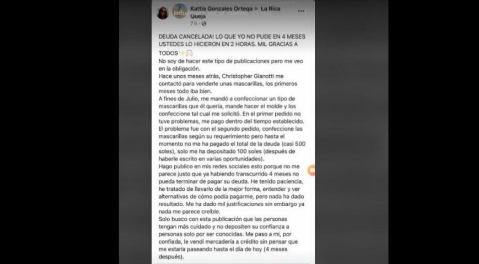 Christopher Gianotti denunciado por no pagar deudas