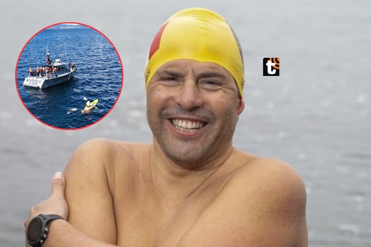 Gustavo Lores (44), llamado ‘Aquamán’, nadó 26 kilómetros en el lago Titicaca, Puno.