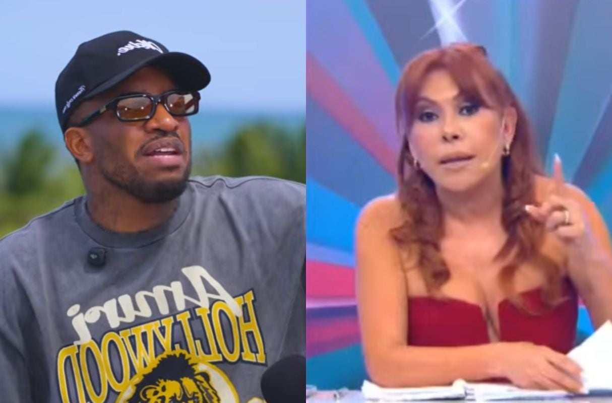 Jefferson Farfán le responde a Magaly Medina tras llamarla como lo hacía su padre. (Foto: Captura de YouTube / "SATÉLITE+" - "Magaly TV, la firme")