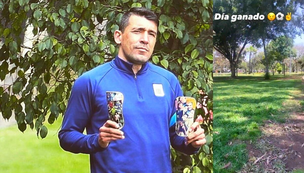 Édgar Benítez entrena en el parque de su casa (Foto: @elpajaro23)