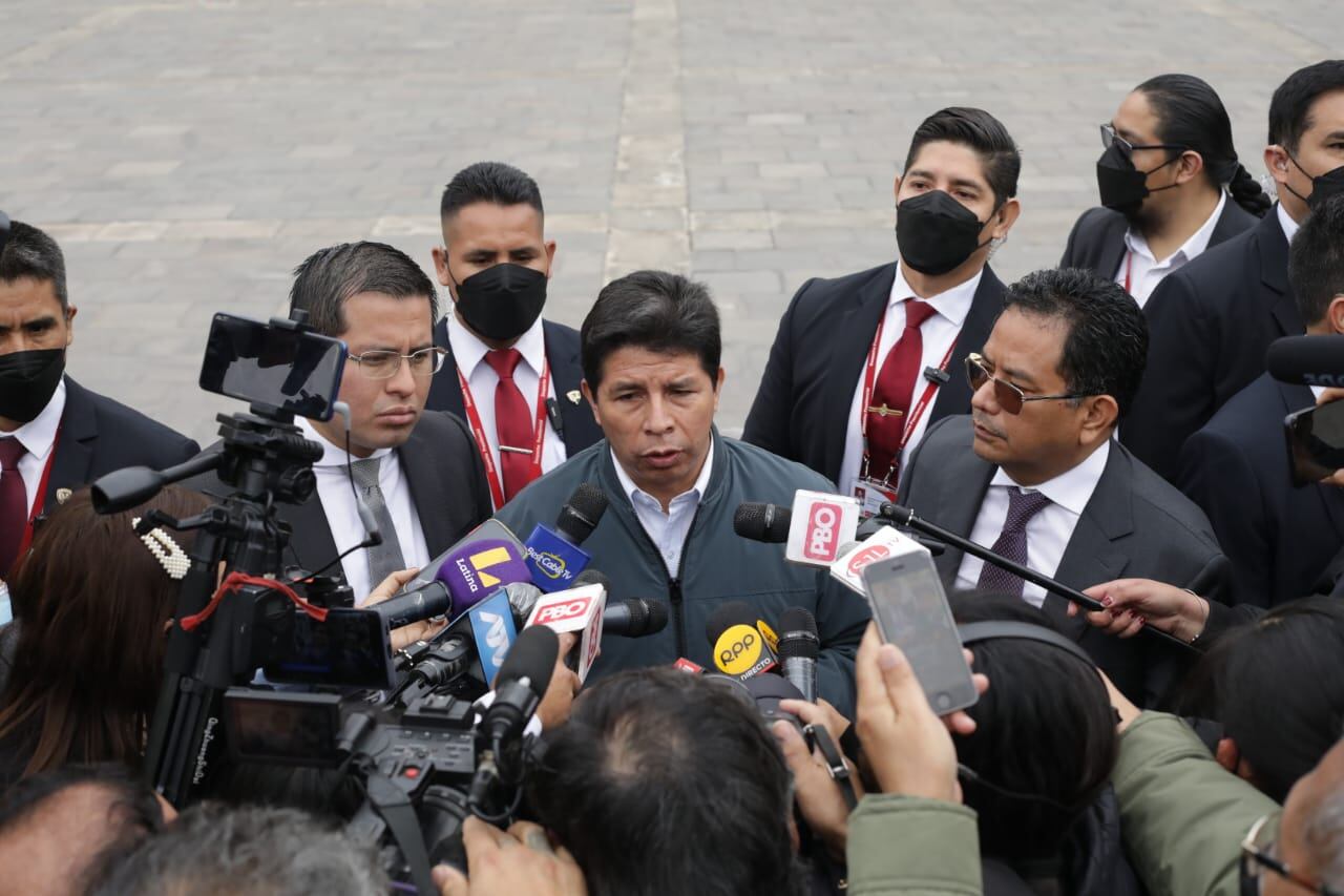 Pedro Castillo maltrató a la prensa en Palacio de Gobierno. (Britanie Arroyo)