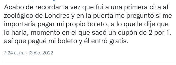 Elena Bjorn recuerda la mala experiencia durante una primera cita. (Foto: @ElenaBjxrn/Twitter)