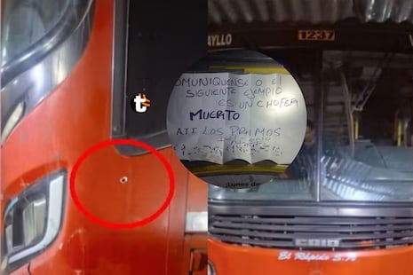¡Amenaza sobre ruedas! Balean bus de El Rápido con pasajeros a bordo y dejan mensaje: “El siguiente ejemp...