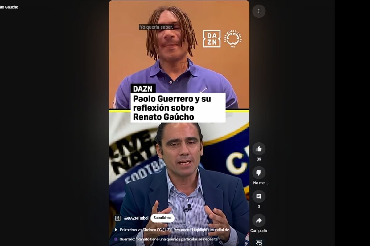 Paolo Tampoco escatimó elogios para Renato Gaucho (imagen: DAZN)