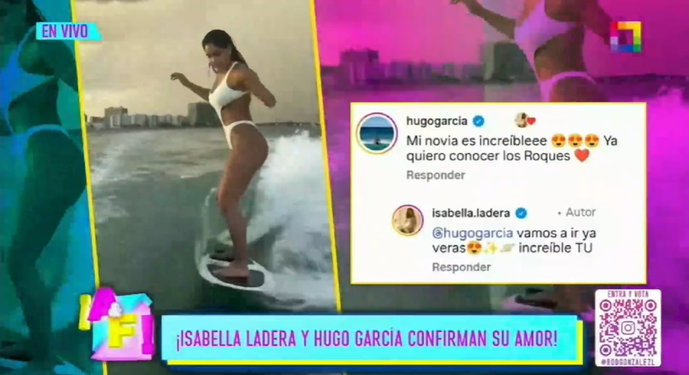 Hugo García e Isabella Ladera se envían tiernos mensajes a través de Instagram, que confirman oficialización.