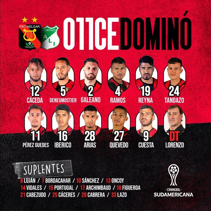 Melgar confirma su once (@melgaroficial)