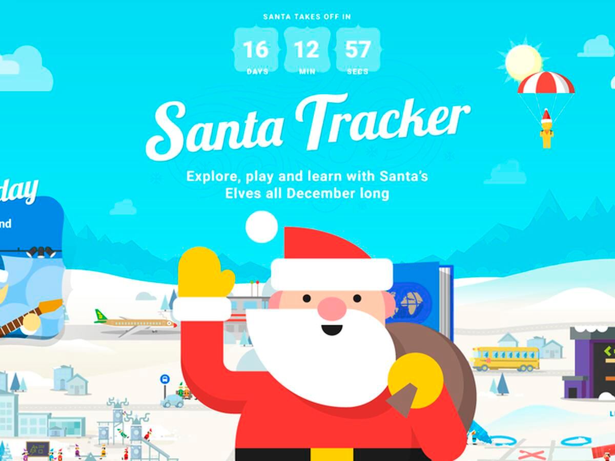Utiliza Santa Tracker de Google Maps para rastrear por donde va Santa Claus.