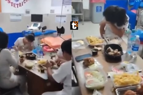 ¡Indignación en Chiclayo! Graban a médicos comiendo en hora de trabajo, mientras pacientes esperaban