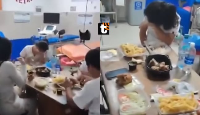 Personal de salud en Chiclayo habría estado comiendo en hora de trabajo.