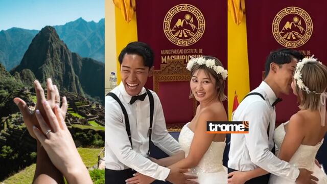 Jesse, japonés que fue el primer turista en visitar Machu Picchu tras largo cierre por la pandemia, volvió para casarse. (Isabel Medina / Compos. Trome / J. Katayama).