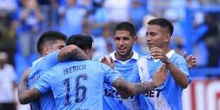 Luis Iberico tras una gran jugada individual anota el segundo de los celestes (Foto: GEC)