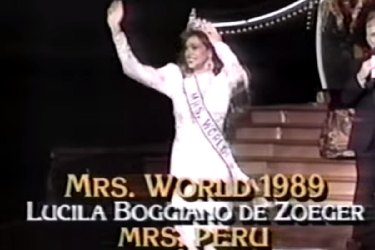 Lucila Boggiano coronada como la 'Señora Mundo' de 1989