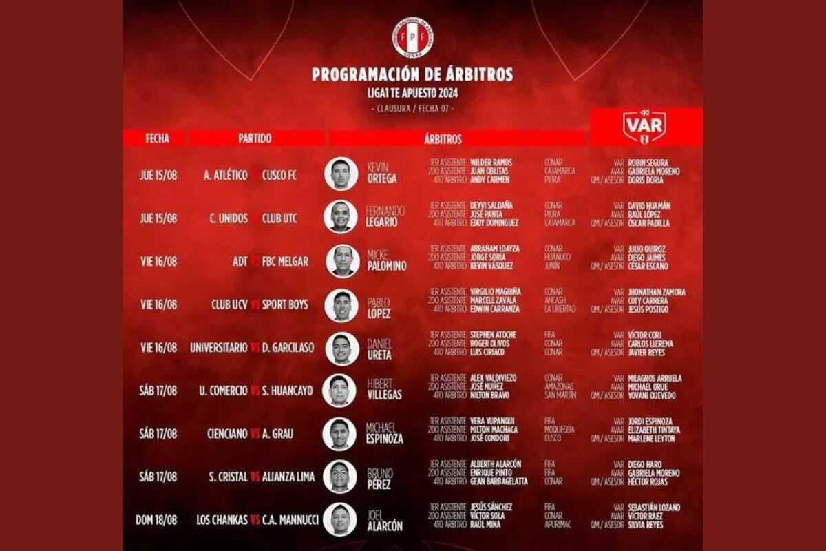 Conar comparte programación de la fecha 7 del Clausura (@Liga1TeApueto)