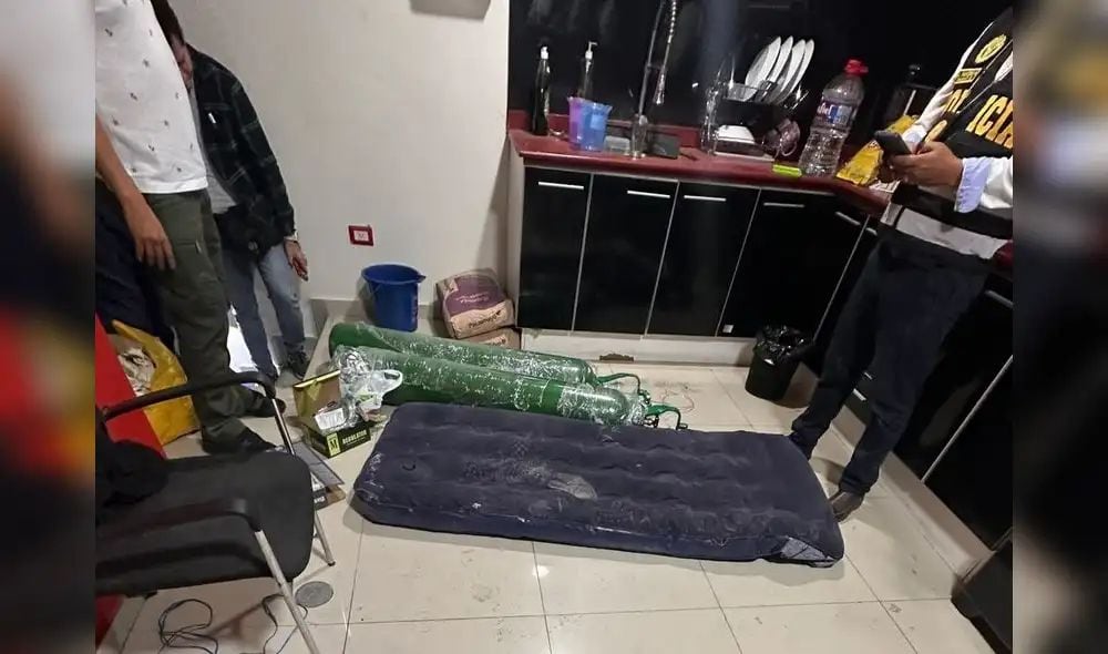 La habitación contaba con colchón inflable y balones de oxígeno para que pudiera respirar.