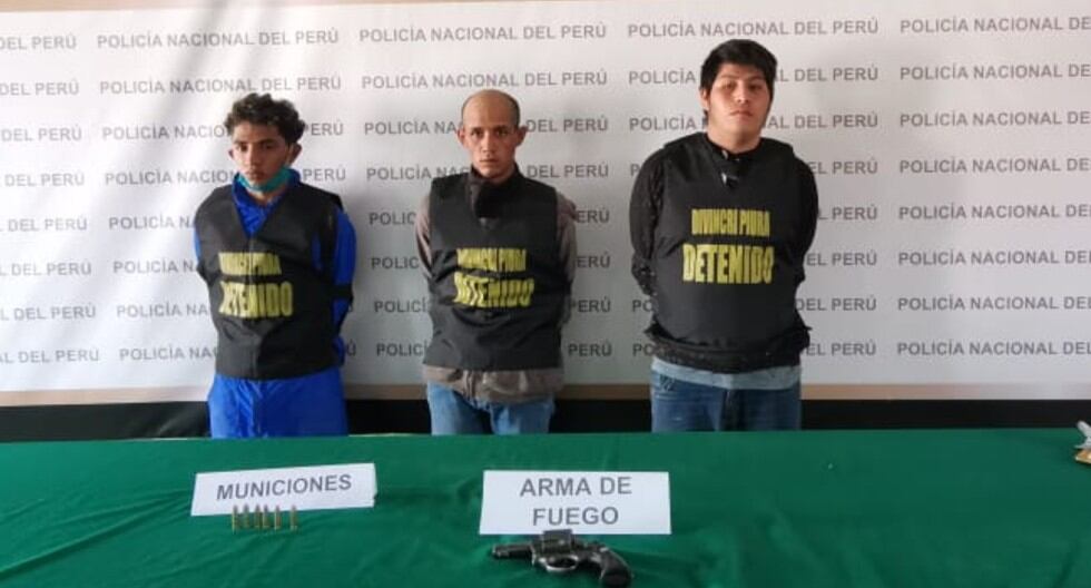 Piura: Tres presuntos integrantes de la banda "Los Ruleteros de Nuevo Amanecer" en frustrado asalto a empresaria dueña de una distribuidora de agua. (Foro PNP)