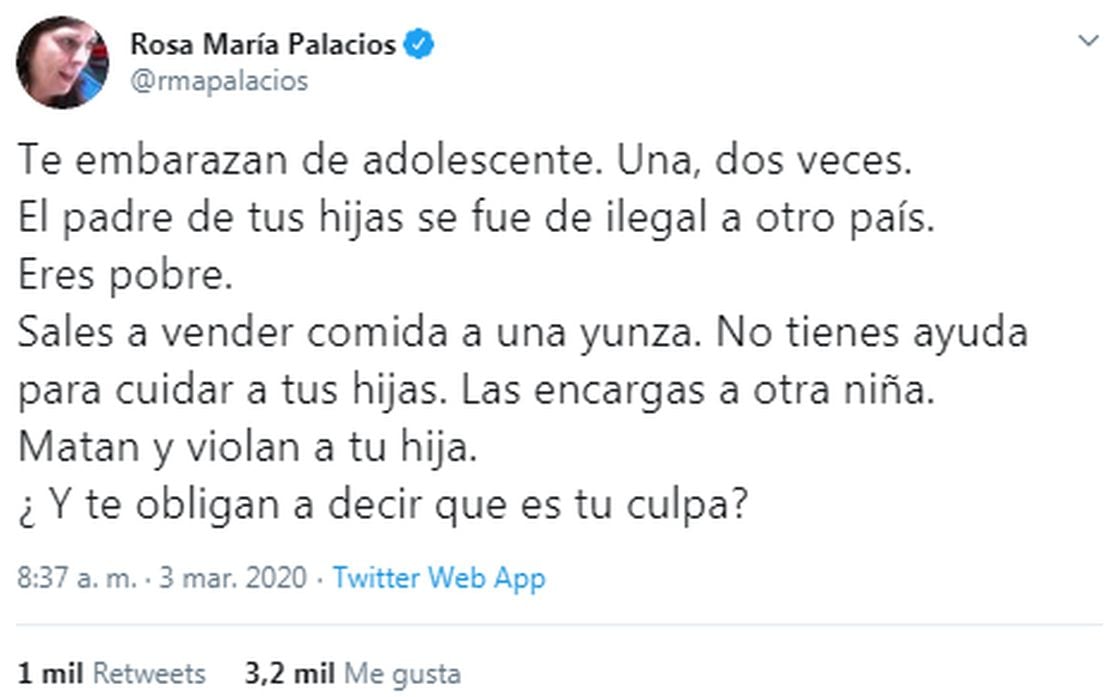 Rosa María Palacios saca cara por madre de Camilita