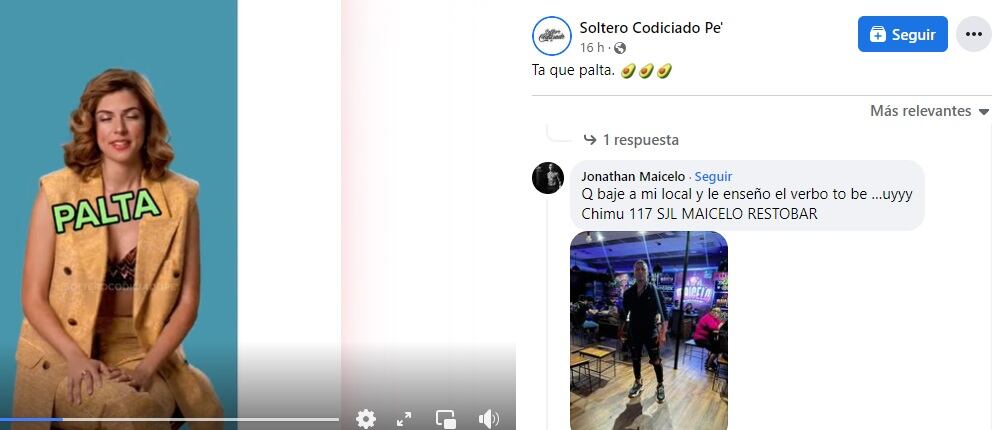 Jonathan Maicelo 'trolea' a Stephanie Cayo por jerga 'palta'. Foto: Captura de pantalla