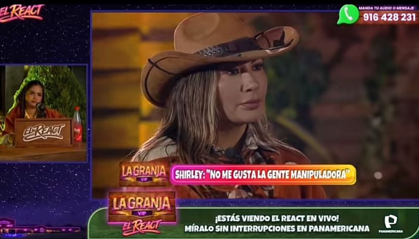 Pamela López escuchando las duras críticas de Shirley Arica.