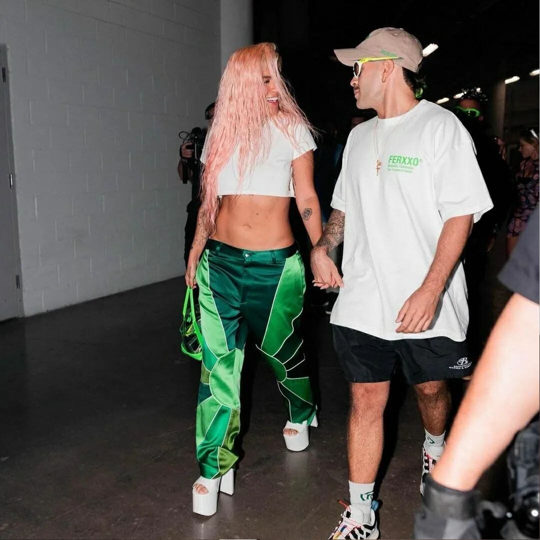 Karol G acompañó a Feid a su concierto en Miami (Foto: larevistavea / Instagram)