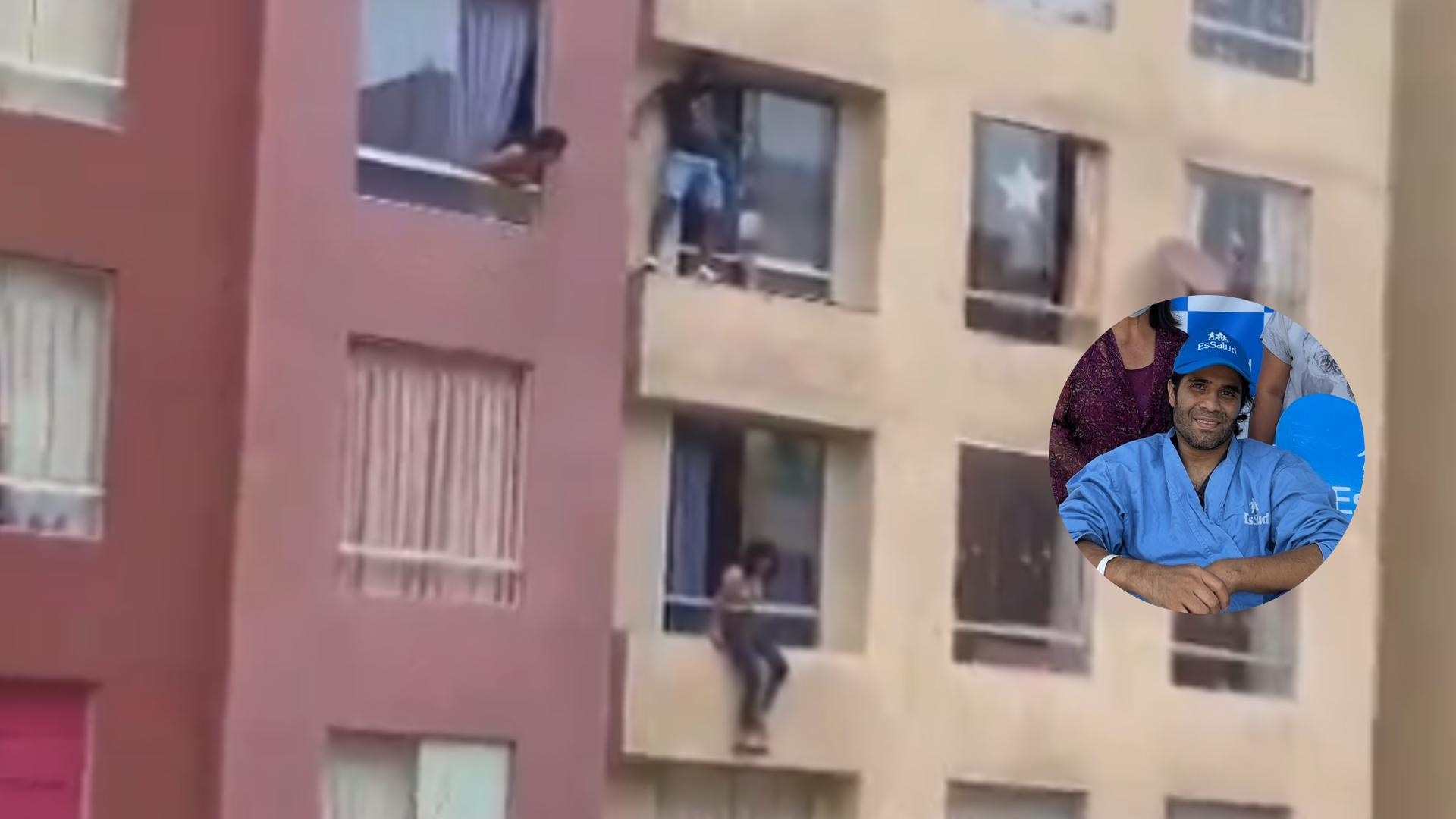 EsSalud: Dan de alta a hombre que cayó de cuarto piso por salvar a chica.