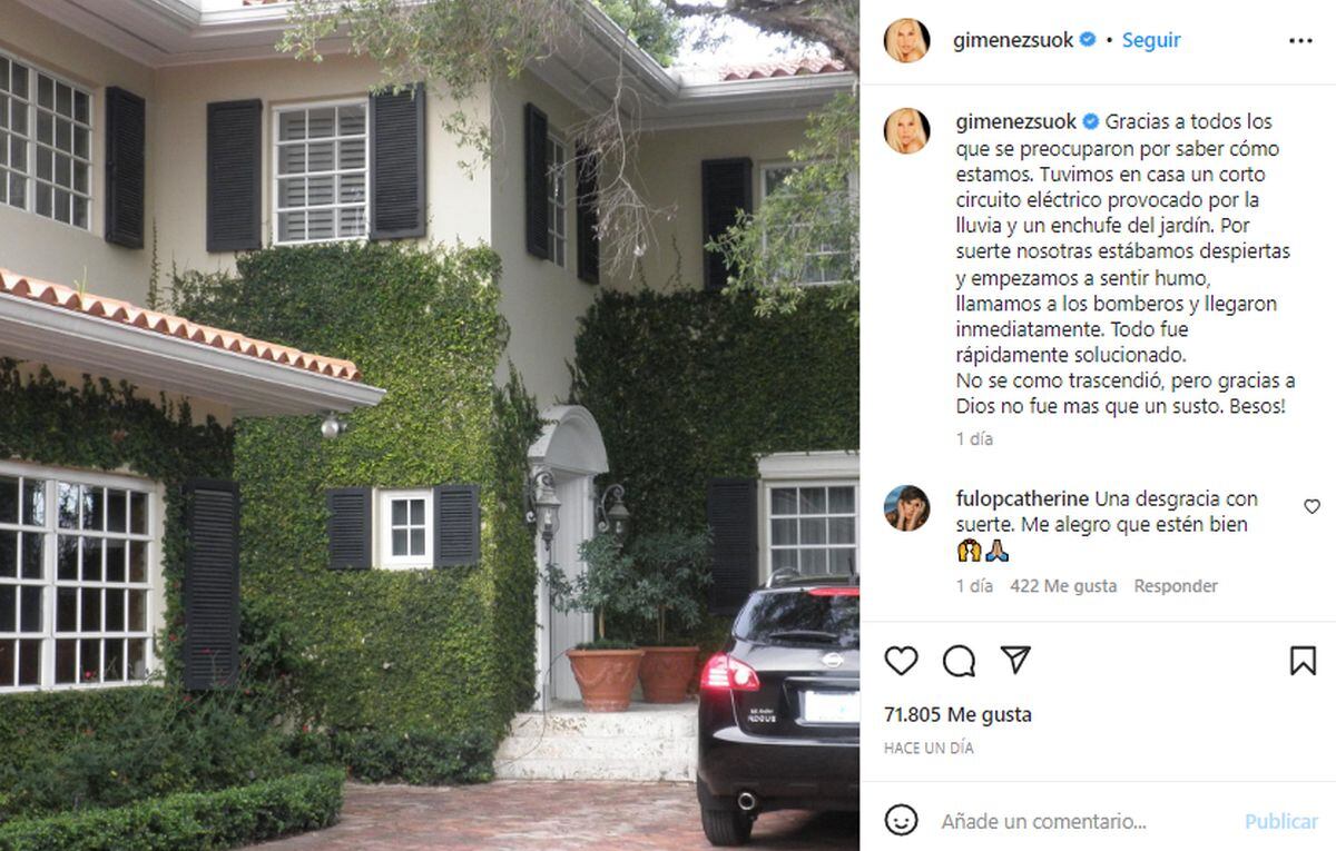 El mensaje que escribió la actriz y presentadora argentina tras el incidente en su casa (Foto: Susana Giménez / Instagram)