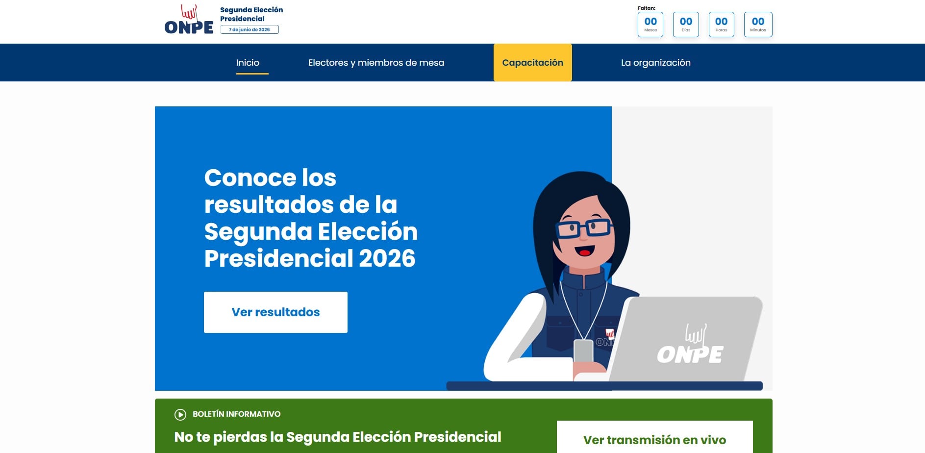 Plataforma para seguir los resultados oficiales.