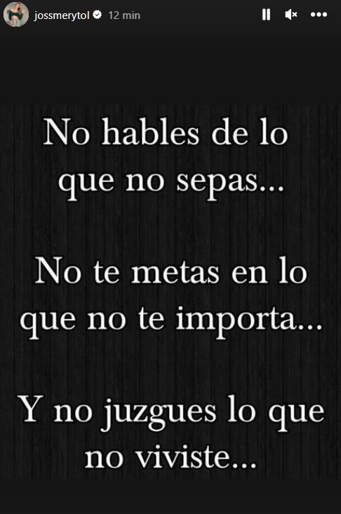 Jossmery Toledo se defiende