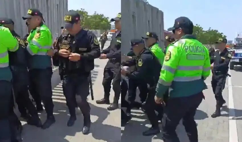 agentes policiales detienen a un universitario. (Foto: Difusión)