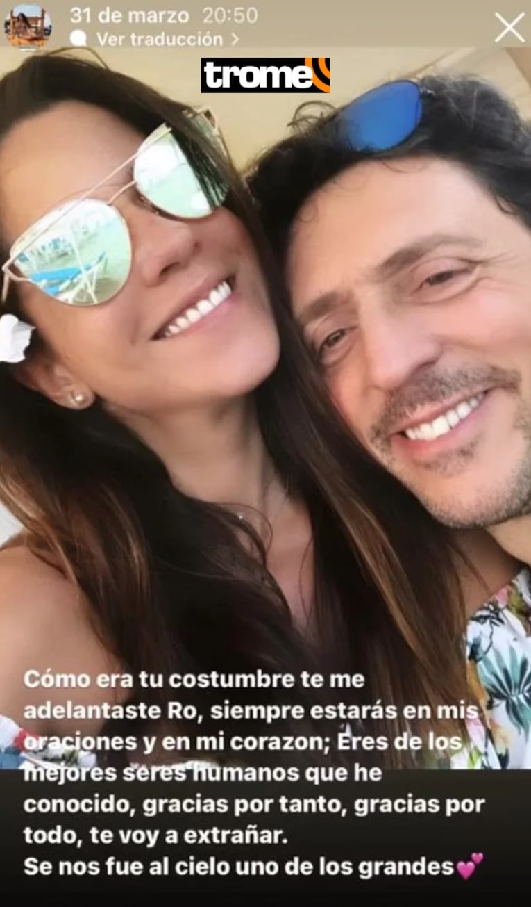 Vanessa Terkes se despide del productor Rodolfo de Anda. Foto: Instagram