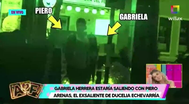 Piero Arenas y Gabriela Herrera fueron captados en saliditas. (Foto: Willax TV).