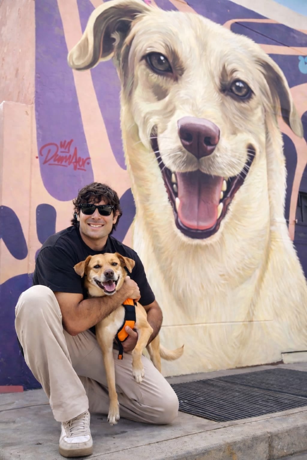 Murales coloridos buscan cambiar la vida de perritos. Foto: difusión