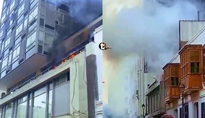 ¡Otro incendio en el Cercado de Lima! Bomberos controlan llamas muy cerca a la Plaza San Martín