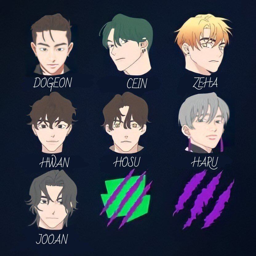 BTS y sus personajes en “7Fates: CHAKHO”. Foto: Twitter