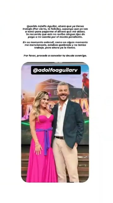 Expareja de Adolfo le pide que le pague deuda pendiente.