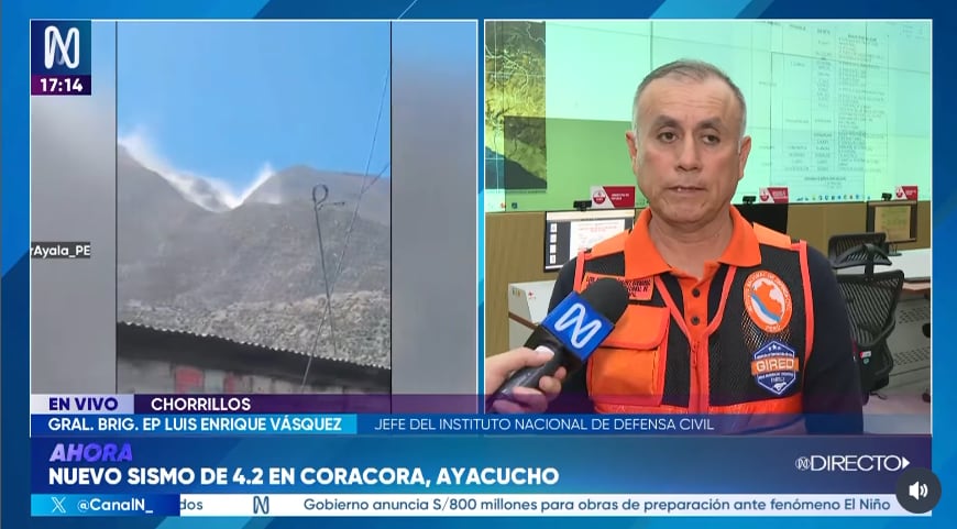 Dos daños estructurales se concentra en localidades de las regiones de Ayacucho, Apurímac y Cusco.