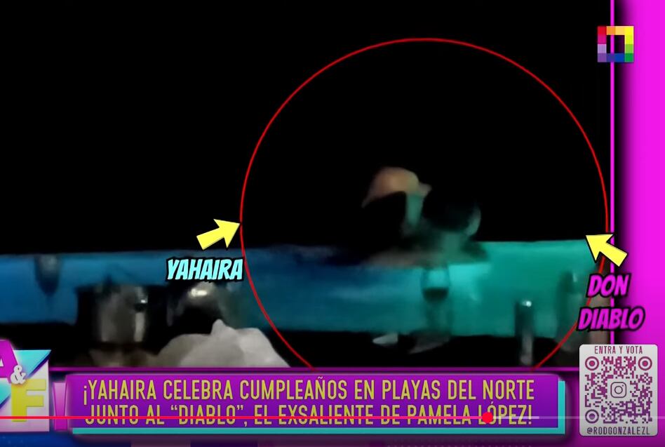 Yahaira Plasencia y Luis Fernando Rodríguez en piscina muy cariñosos | Foto: Amor y Fuego