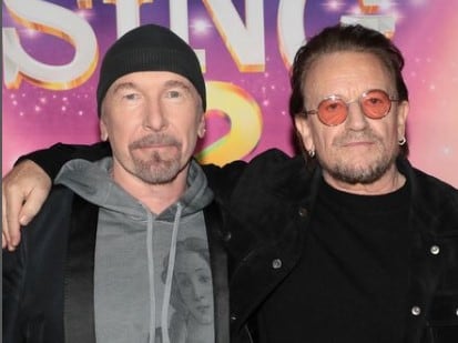 Bono y The Edge, integrantes de U", también lograron producir sencillos para películas y musicales (Foto: U2/Instagram)