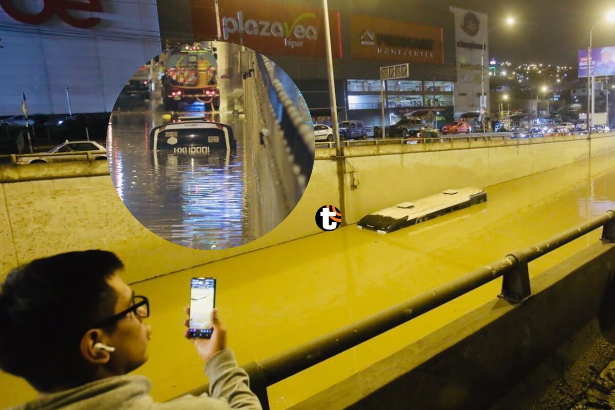 Caos en Lima Sur: Bus queda atrapado en bypass y suspenden clases presenciales por fuertes inundaciones