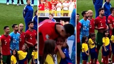 Cristiano Ronaldo se hace viral al protagonizar tierno momento con una niña en la Eurocopa