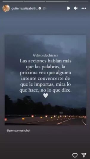 La publicación de Elizabeth Gutiérrez en su cuenta de Instagram (Foto: Elizabeth Gutiérrez/ Instagram)