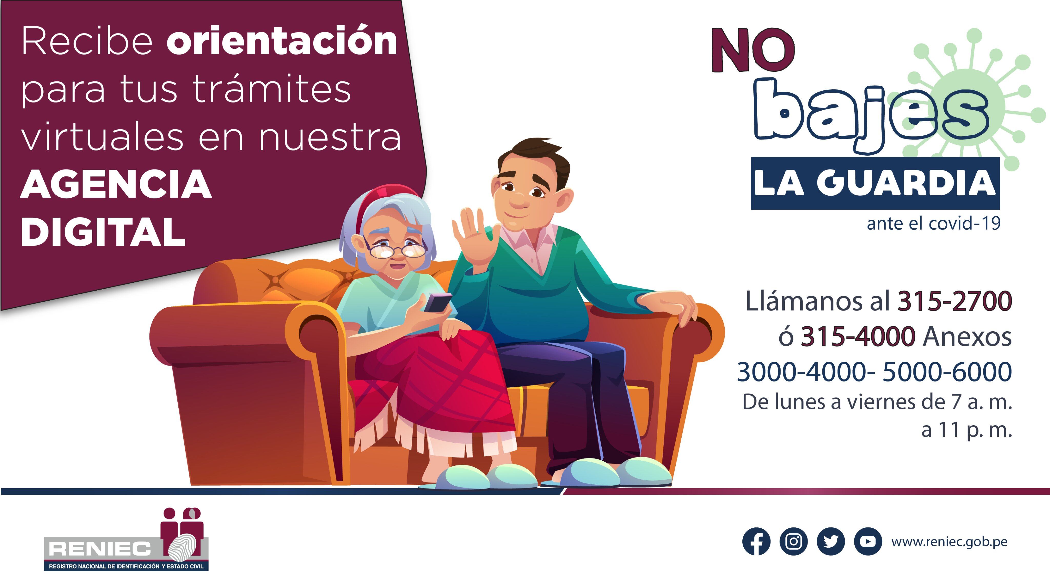 El Reniec habilitó la “Agencia Digital Reniec”, donde 100 operadores lo orientarán paso a paso. Foto: Reniec