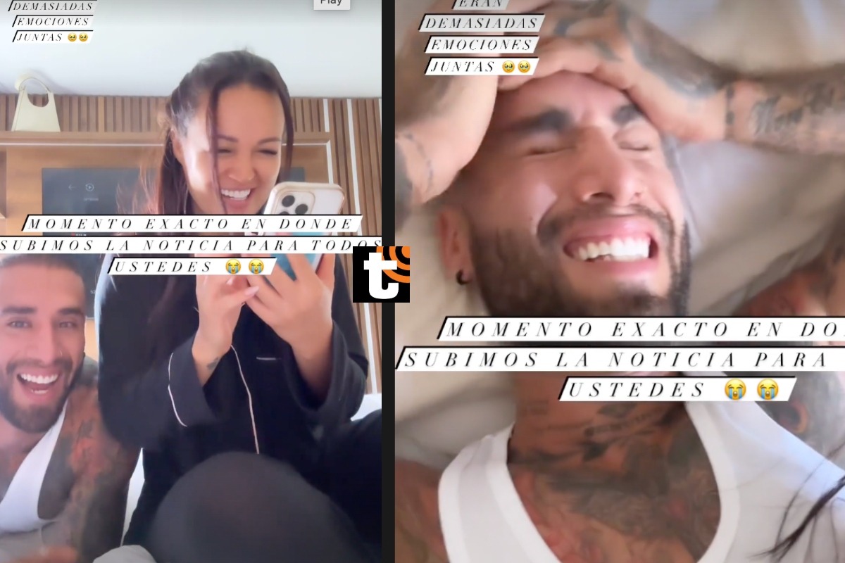 Angie Arizaga y Jota Benz reaccionan con GRITOS al anuncio de su embarazo