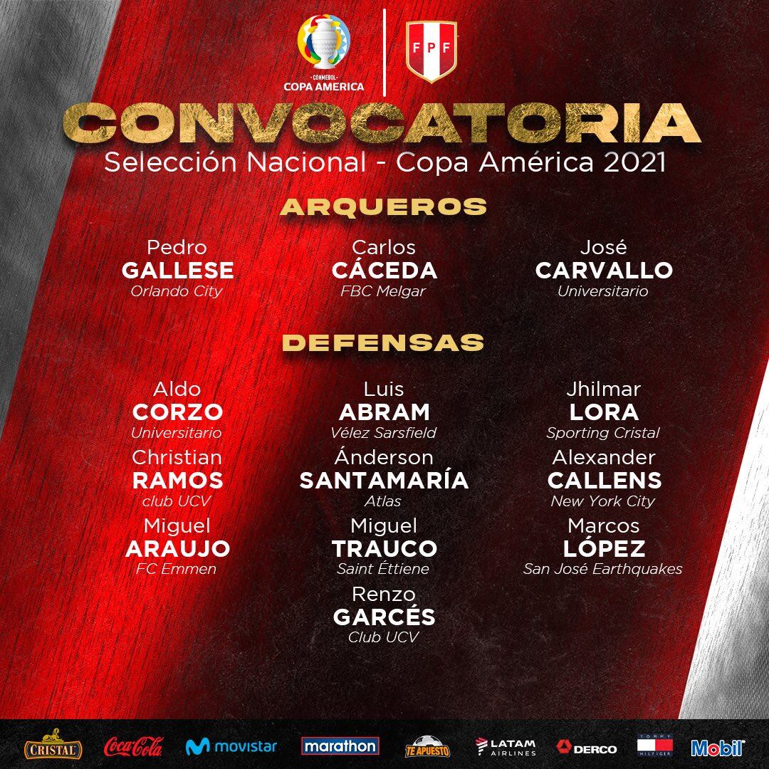 Los convocados de la Selección Peruana a la Copa América (Foto: FPF)