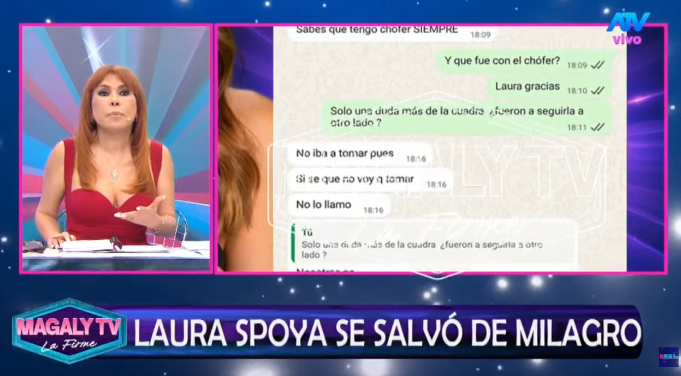 Magaly cuestiona a Laura Spoya por manejar a altas horas de la mañana.